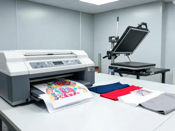Sublimation printer with transfer paper and textile samples